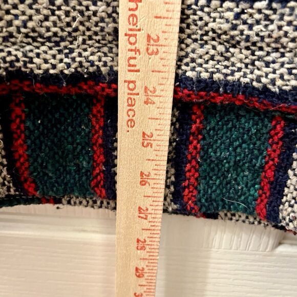 Vtg Baja Jacket L SDC Green Red Stripe Pullover Drug Rug Hoodie Skate Surfer Y2K - Picture 8 of 8